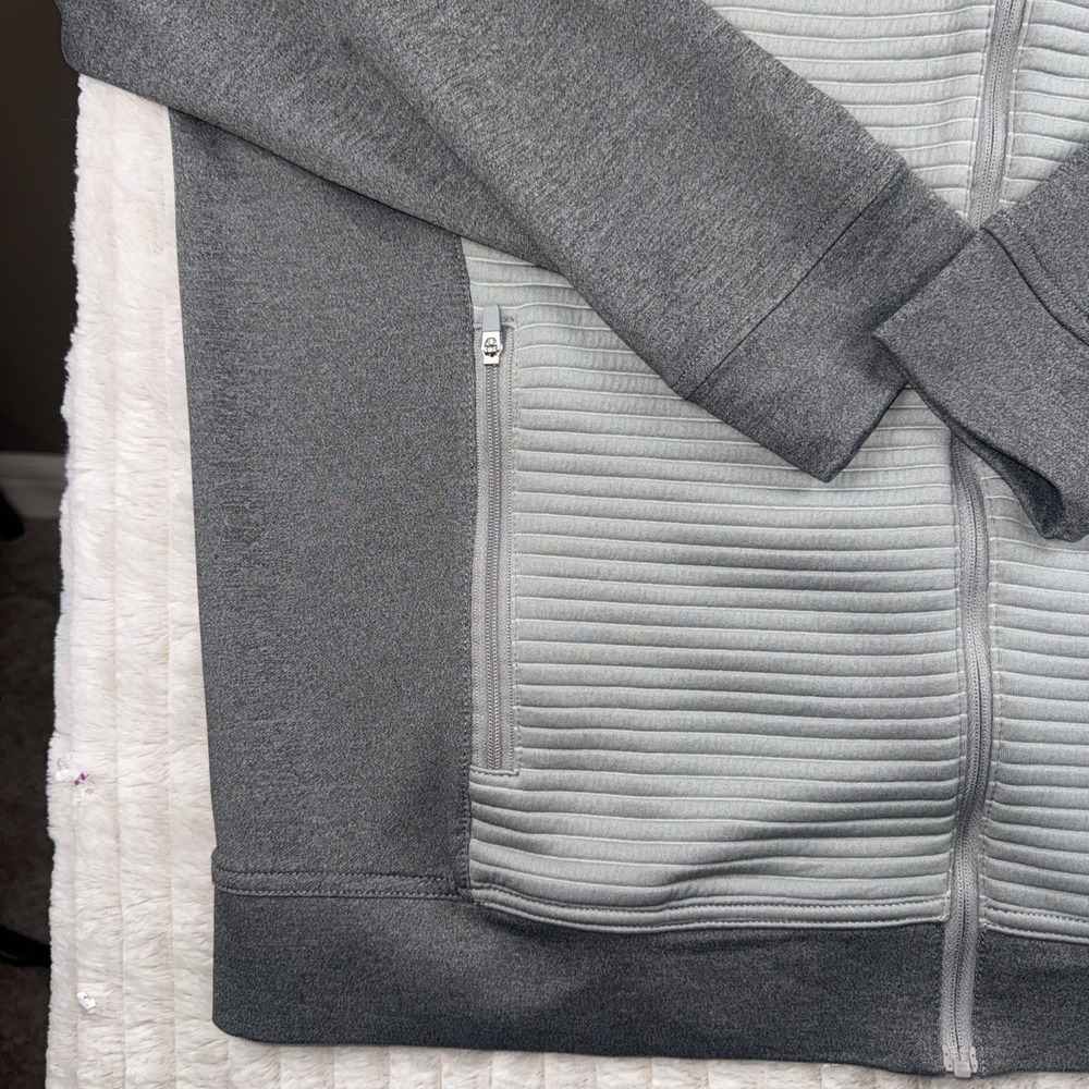 Peter Millar Crown Pemberton LS Zip Golf Jacket Men L Gray Whisper Rock NWOT - Picture 4 of 15